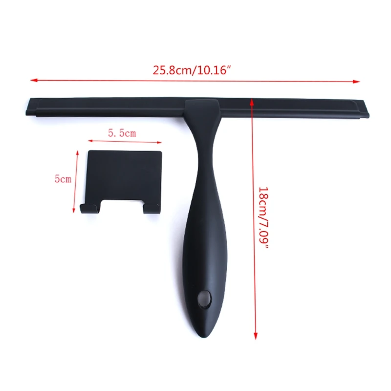 

Shower Squeegee Stainless Steel Matte Black Squeegee for Bathroom Doors Mirrors Tiles Car Windows Wiper Cleaner Tool