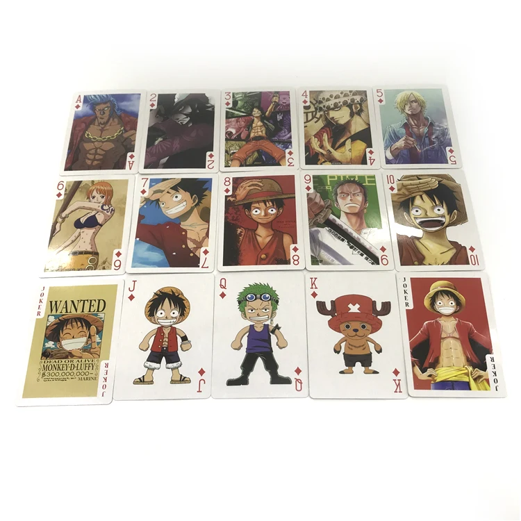 

54 Sheets/Set Anime ONE PIECE Luffy Zoro Poker Cards Cartoon Characters Cosplay Board Game Cards Postcard