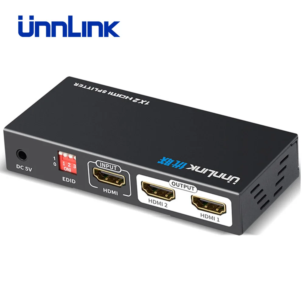 Unnlink HDMI разветвитель 1x2 UHD 4 k @ 30Hz FHD 1080P 60Hz 3D EDID для компьютера Smart светодиодный