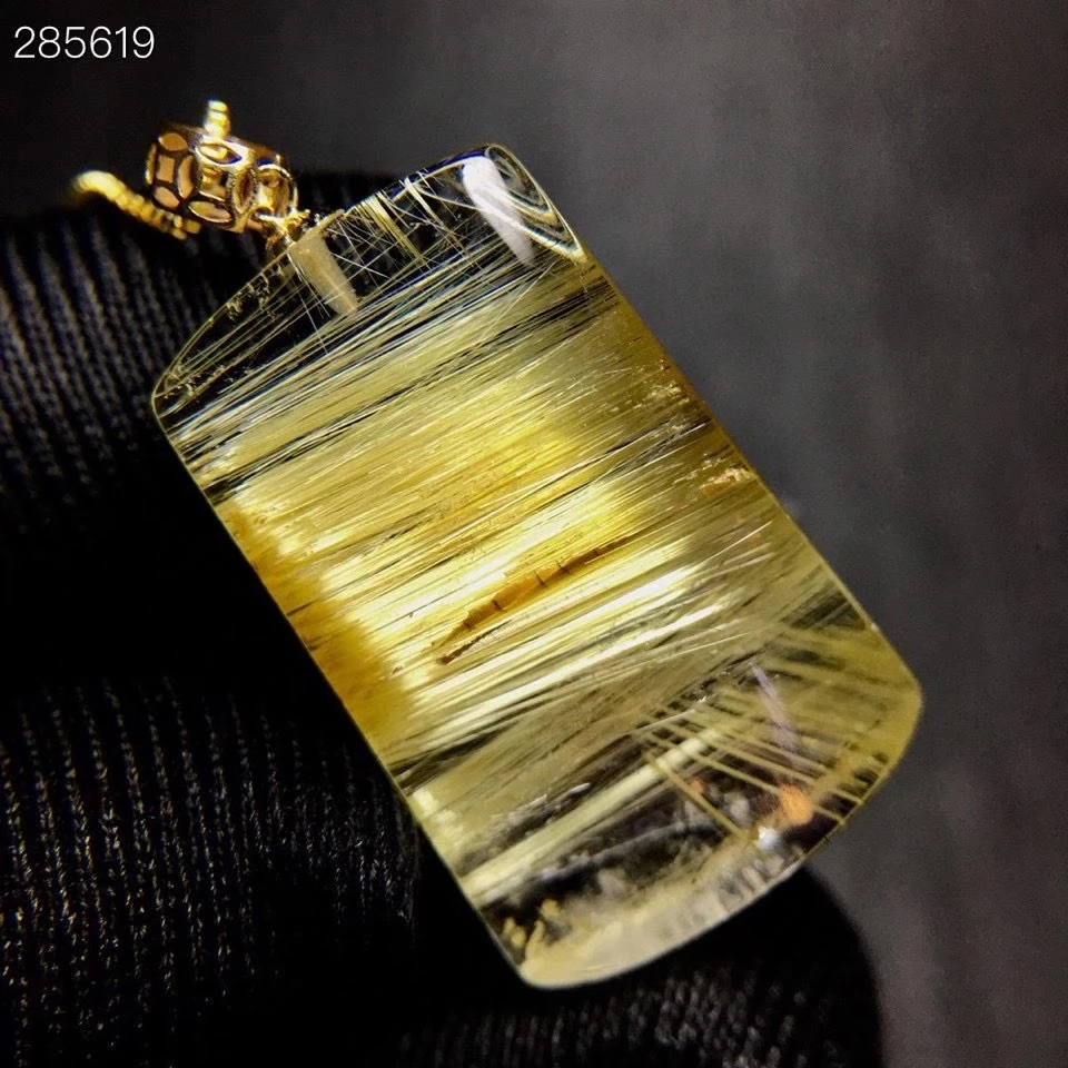 

Подвеска из натурального золота с рутиловым кварцем 23,3*14,7*5,8 мм, прямоугольное золото 18 карат, подвеска из бразильского хрустального камня ...