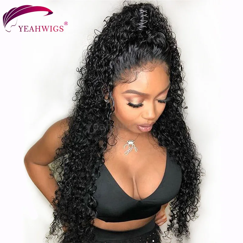Парики из натуральных волос на кружеве Jerry Curl 150% плотность бразильские
