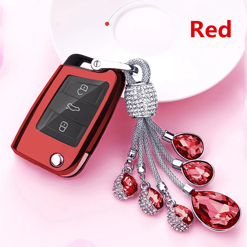 Полностью Защитный Мягкий складной чехол для ключей из ТПУ чехлы VW Golf 7 mk7 Skoda Octavia