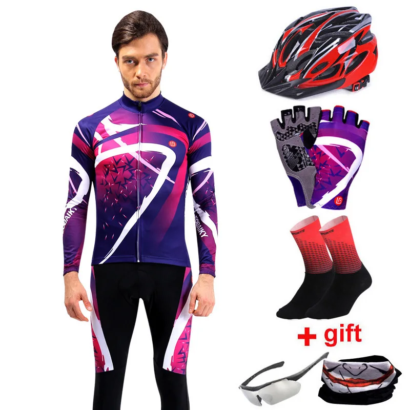 men full set long Профессиональный командный набор Джерси для велоспорта, Мужская Летняя одежда с длинным рукавом для женщин, одежда для горного велосипеда, одежда для фитнеса, спортивная одежда для велоспорта - Цвет: men full set long