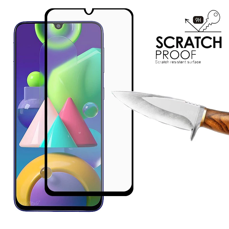 4 в 1 для Samsung Galaxy M21 стекло A51 закаленное A71 A31 A30 A50 S M51 M31S S21 объектива|Защитные
