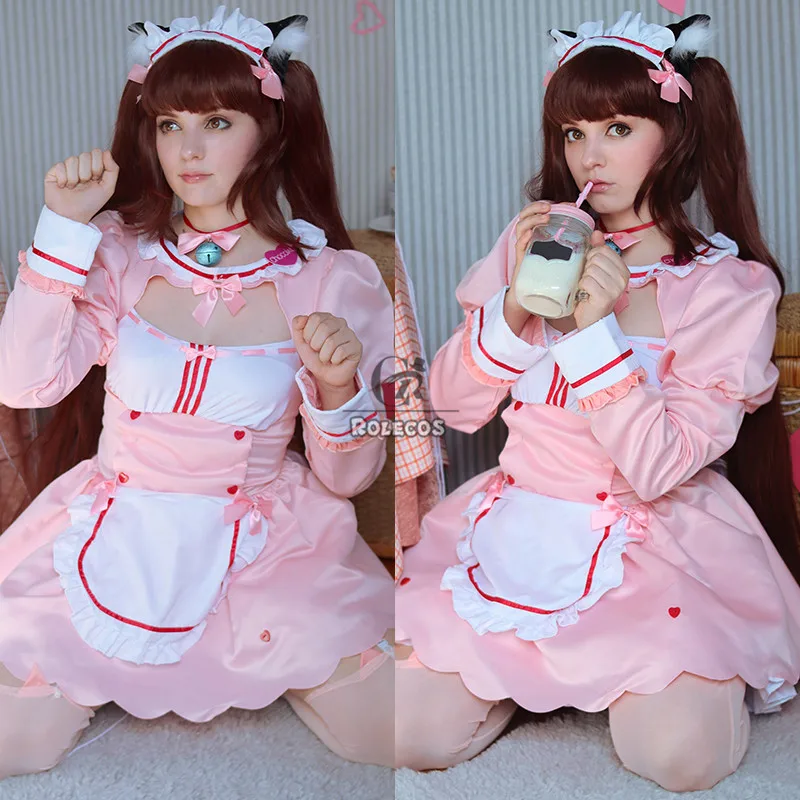 Костюм для косплея ROLECOS Nekopara Chocola ванильный костюм горничная платье кошка Neko