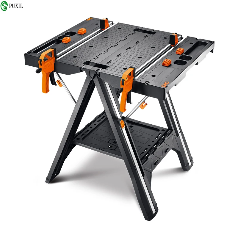 Multifunctional folding woodworking benches DIY work table portable tool benches with strong clamping force