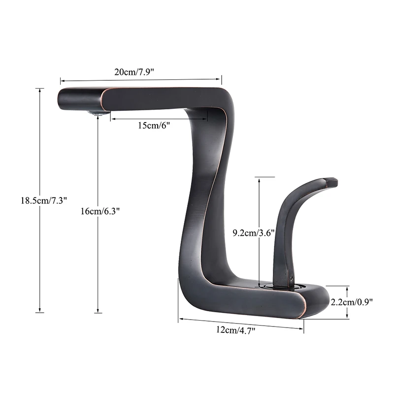 Бесплатная доставка черный смеситель для ванной комнаты кран раковины с горячей