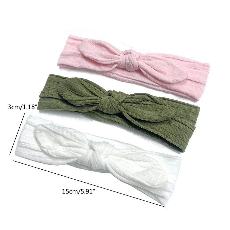 

3pcs Bow Baby Headband for Girl Nylon Head Bands Turban Newborn Headwear Gifts