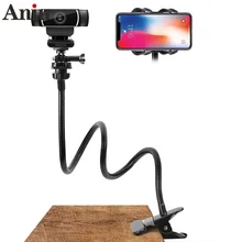 New Webcam Stand Flexible Desk Mount Gooseneck Clamp Clip Camera Holder For Web-cam Accessories Holder for phone Magnetic holde
