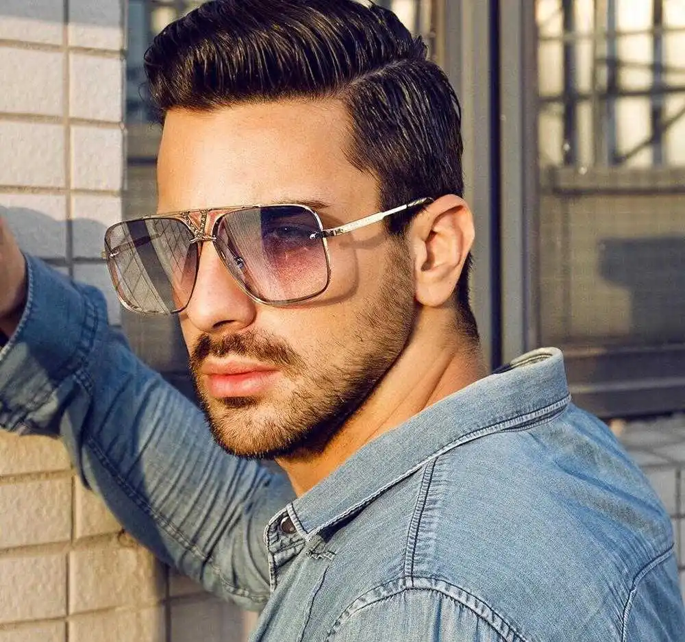 

2020 New Gradient Framelose Sunglasses Men Women Fashion Vintage Fire Design Uv400 Sunglasses Oculos De Sol