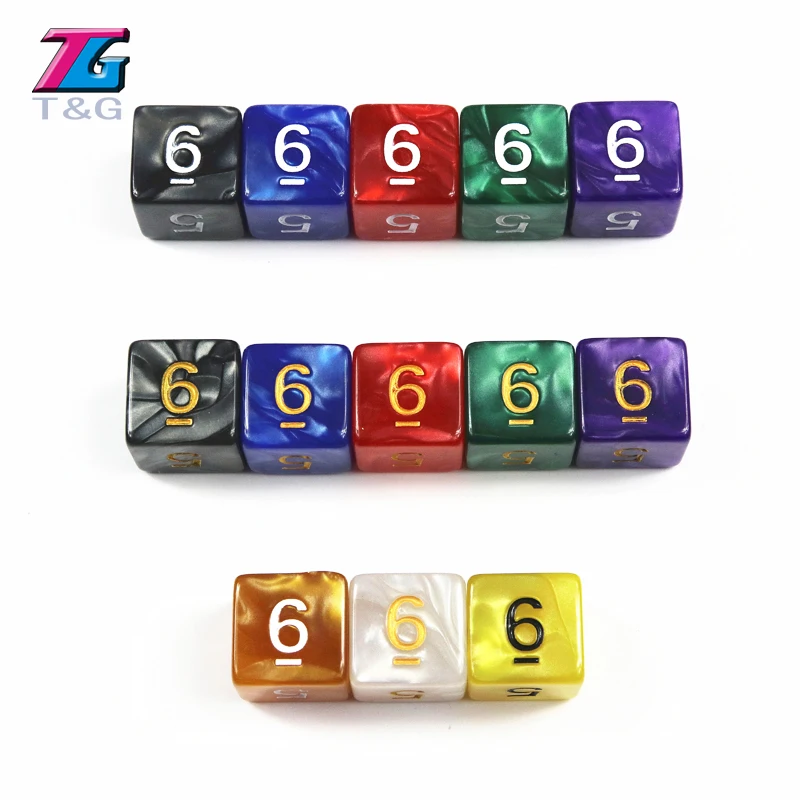 Красочные 13 Цветов D6 кости для ролевой игры DnD 6 двухсторонняя в богатый