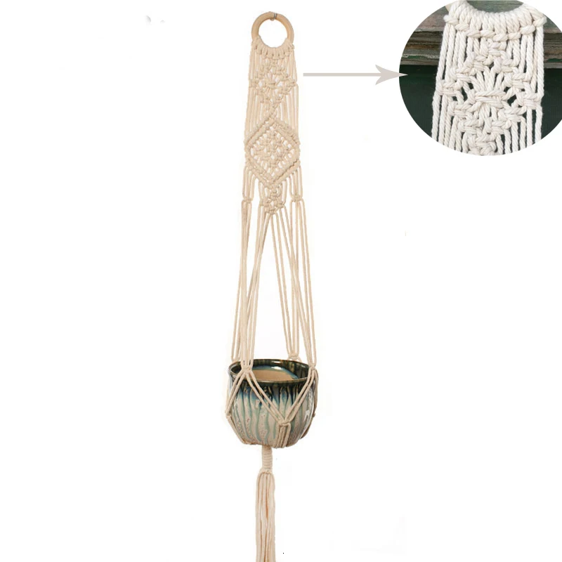 Hot sales handmade macrame plant hanger flower /pot hanger for wall decoration countyard garden