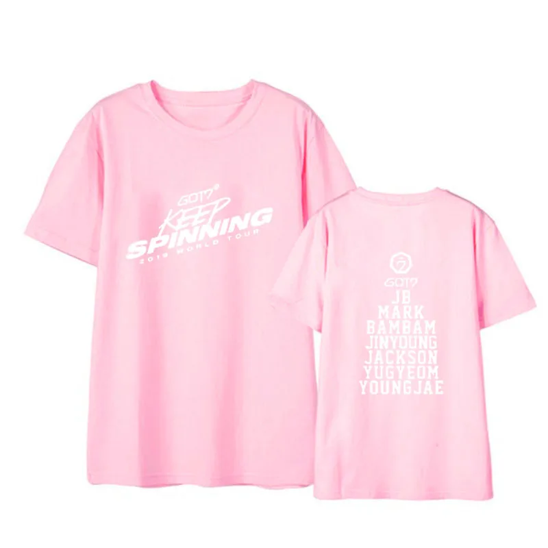 Новинка kpop got7 World tour Keep Spinning футболка с круглым вырезом в стиле хип хоп Футболка