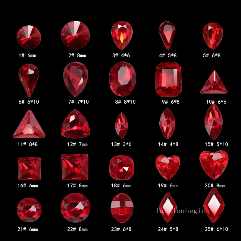 

Top quality Mixed shapes k9 crystal siam point back Rhinestones K9 Glass Fancy stones for clothing Jewelry Nail Art Decoration