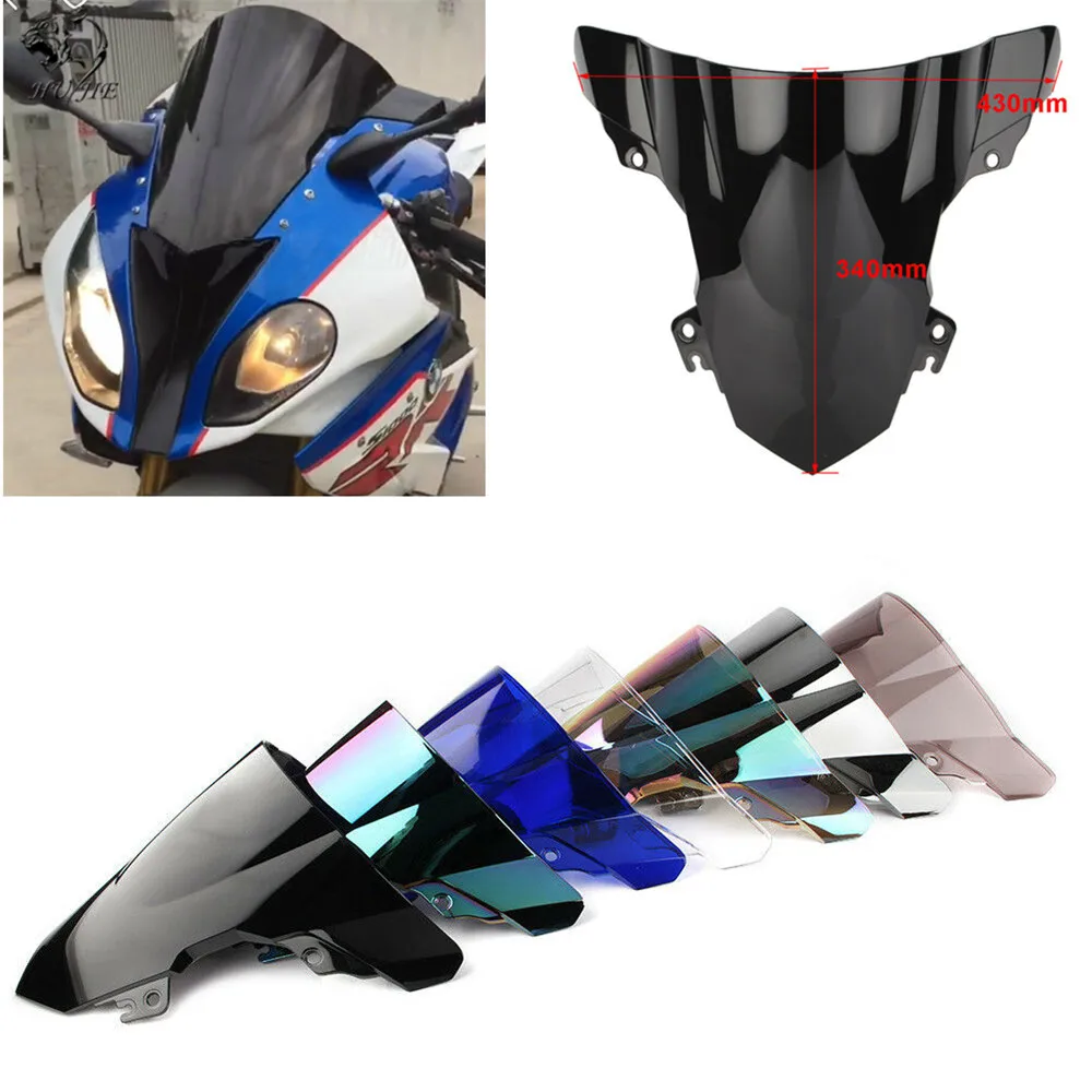 Черный мотоцикл лобовое стекло для BMW S1000RR S1000 RR 1000 2015 2016 двойной пузырь ветровой