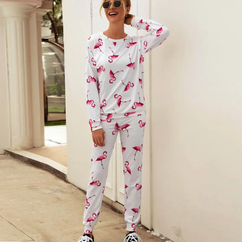 animals Knowing me New Spring Floral print Tracksuit set women Autumn Animals Plant Print long sleeve hoodies Sweatshirt 2Pcs sets - Цвет: animals