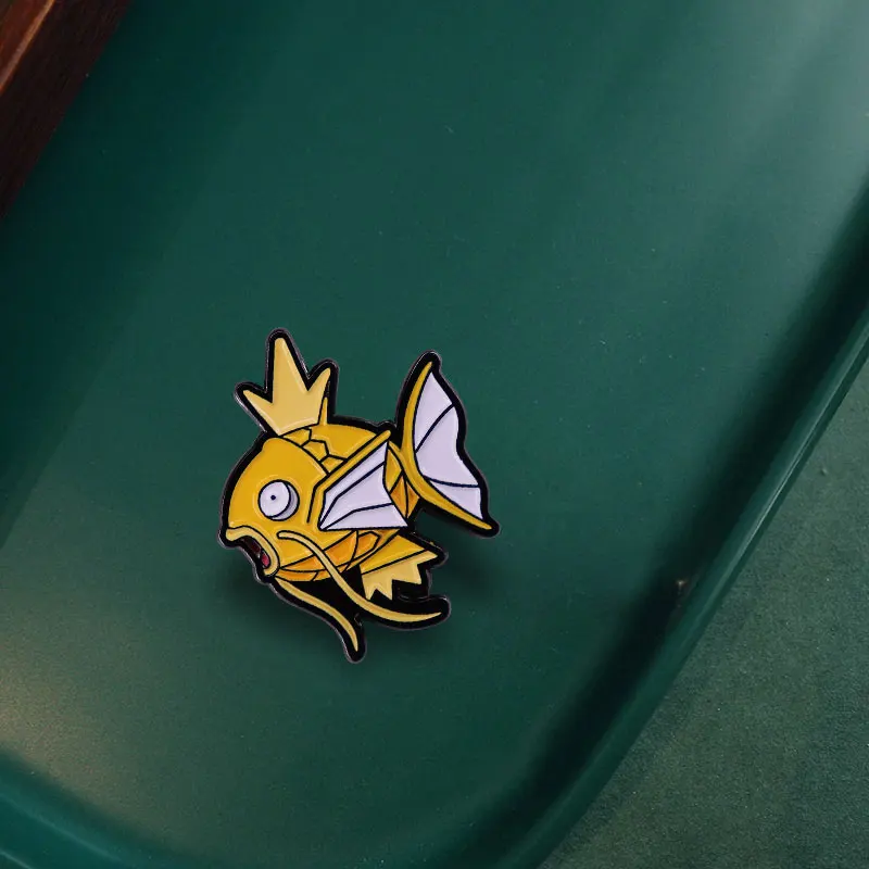 P0kemon корона золотая рыбка M-agikarp эмалированная булавка мультяшная игра Милая