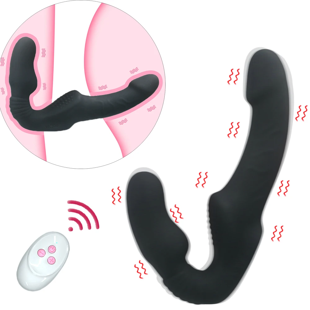 Фаллоимитатор без бретелек вибратор для женщин двойная головка вибрирующий