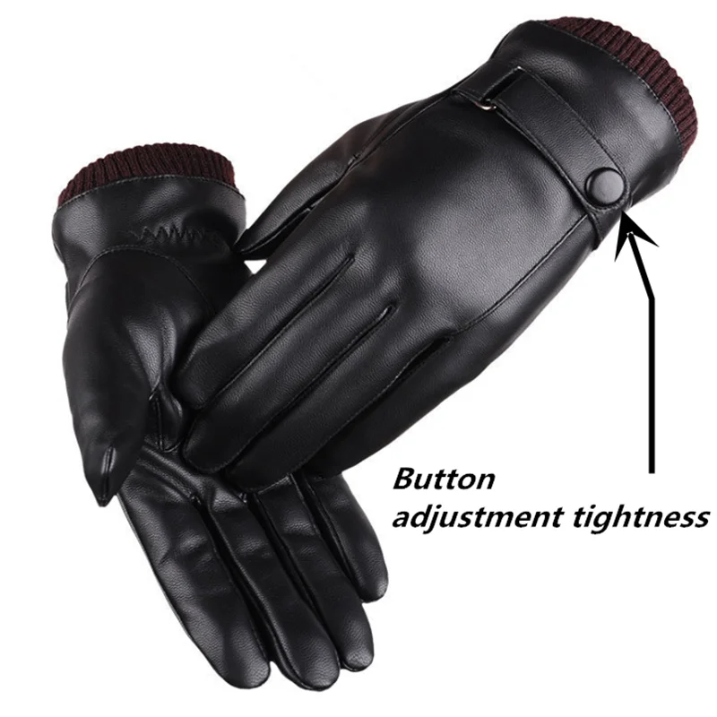 

Men's Leather Autumn And Winter Touch Screen Gloves For Warm Riding Outdoor Sports Waterproof Gloves