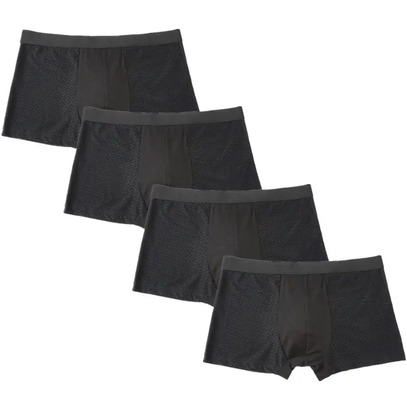 

4pcs/Lot Men's Panties Male Underpants Man Pack Shorts Boxers Underwear Slip Homme Bamboo Hole Large Size 5XL6XL Free Shipping
