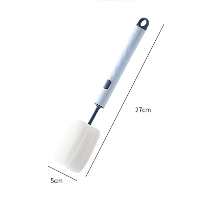 

Newly Sponge Head Cleaning Brush Long Handle Hanging Soft Bottle Scrubber Cleaning Brush For Kitchen