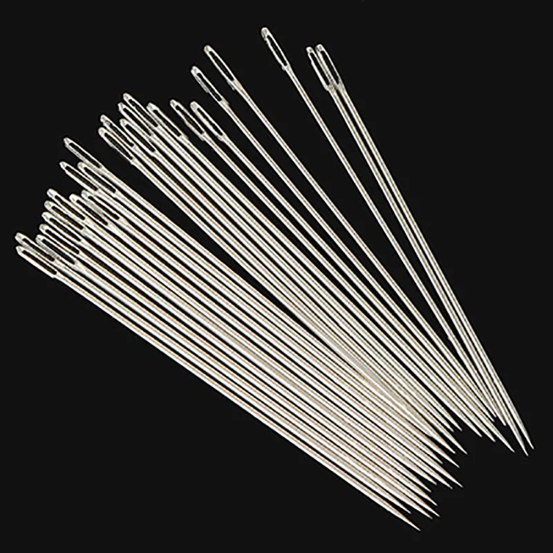 

30Pcs Silver Tone Steel Hand Long Sewing Needles 6.6cm Long agulhas pins set
