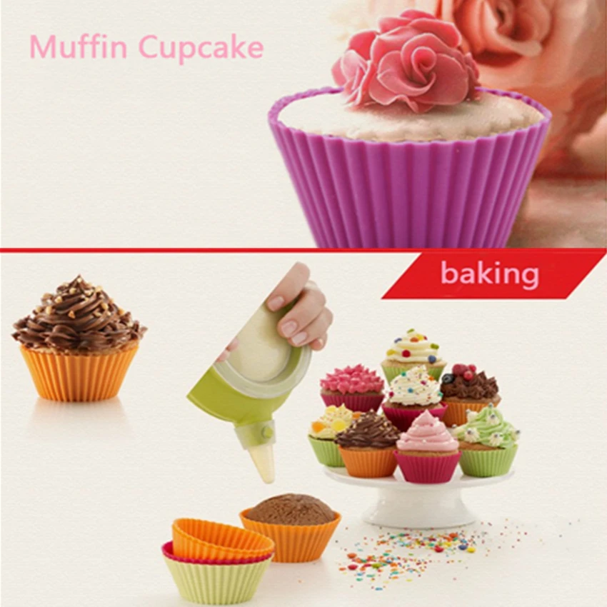 6 шт./лот новые силиконовые вкладыши для капкейков Форма маффинов