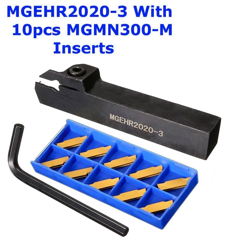 

Lathe MGEHR2020-3 Tool Holder + MGMN300 Inserts Replaces Pack Parting + Wrench