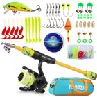 Набор миниатюрных удочек Sougayilang, маленькая морская удочка, катушка спиннинга и леска, Портативная сумка для рыбалки для начинающих