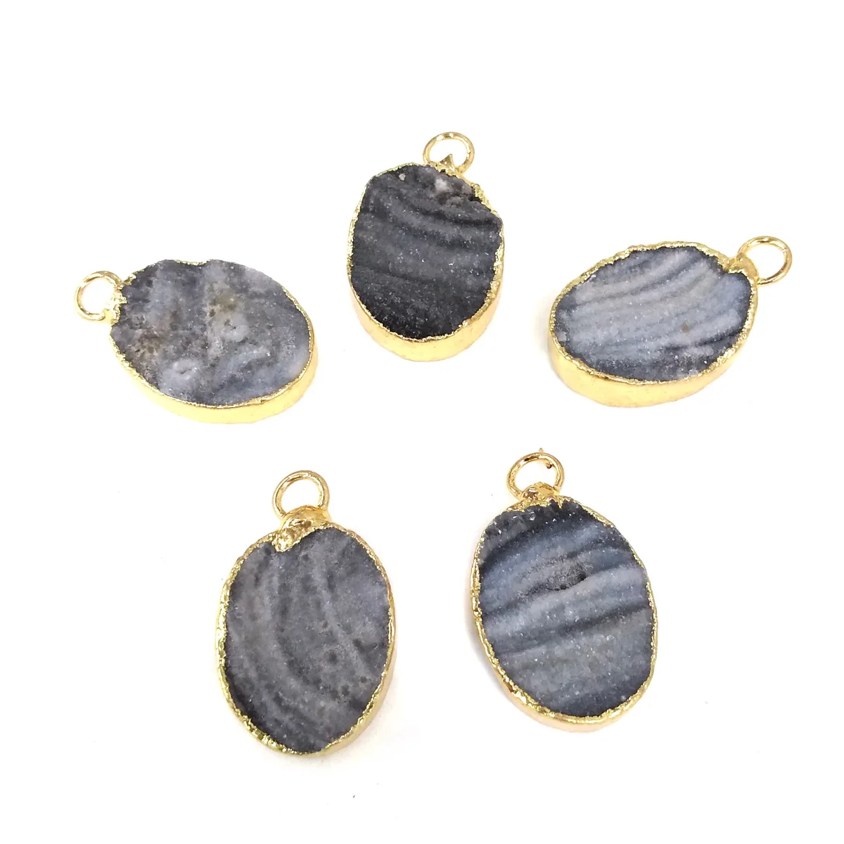 

Hot Selling Natural Semi-precious Stone Egg-shaped Agate Boutique Pendant Making DIY Fashion Charm Necklace Jewelry Gift