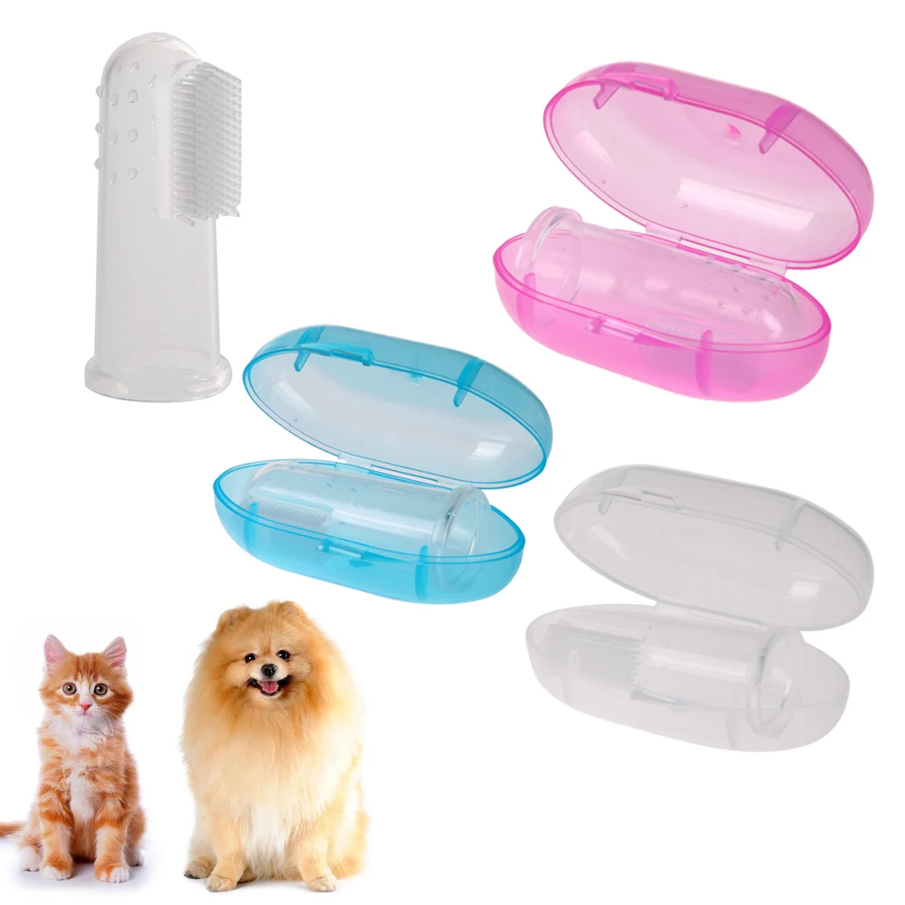 

Super Soft Silicone Pet Finger Toothbrush Dog Cat Teddy Puppy Brush Addition Bad Breath Tartar Teeth Care Cleaning Supplies
