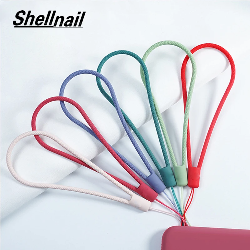 

Shellnail Silicone Mobile Phone Lanyard anti-drop Lanyard Women Elastic Camera USB Badge Keys U Disk Sling Short Wrist Strap