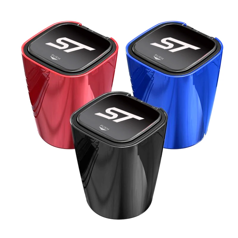 

Car Ashtray Metal Liner Windproof Bag With Blue LED Light Smoking in the Car Portable Chimney For ford focus st 2018 2019 2020