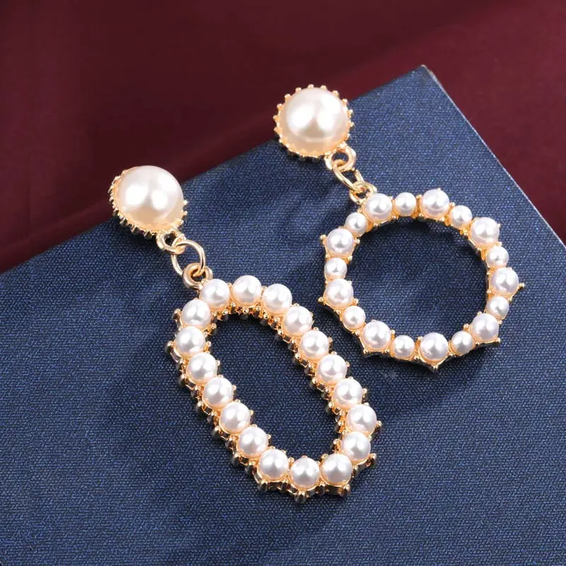 1502 MINHIN Simulated Pearl Stud Earrings Women Bohemian Geometric Earrings Wedding Jewelry Korean Earrings - Окраска металла: 1502