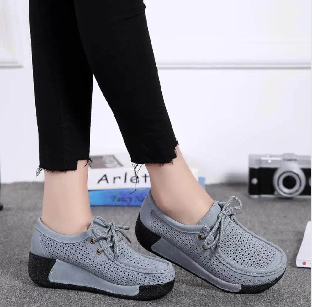 2020 женская обувь на плоской подошве Обувь платформе Замшевые женские мокасины