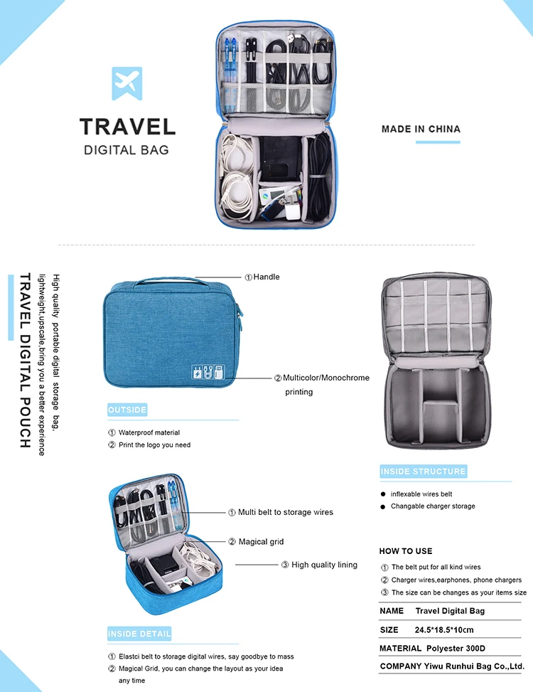 Модная косметичка для путешествий, набор для женщин и мужчин, нижнее белье, обувь, туалетные принадлежности, косметичка, цифровой кабель, провод, гаджет, органайзер, аксессуары