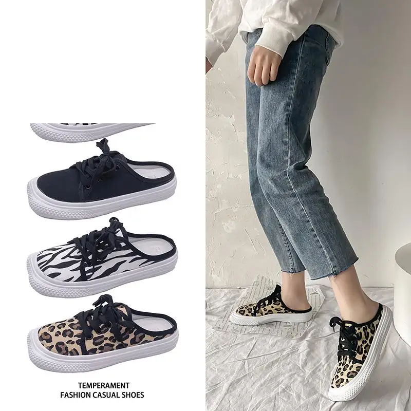 

Shoes Women Female Slippers Luxury Slides Low Lady Soft 2021 Designer Girl Rubber PU Cross-tied Canvas Hoof Heels Basic Fabric