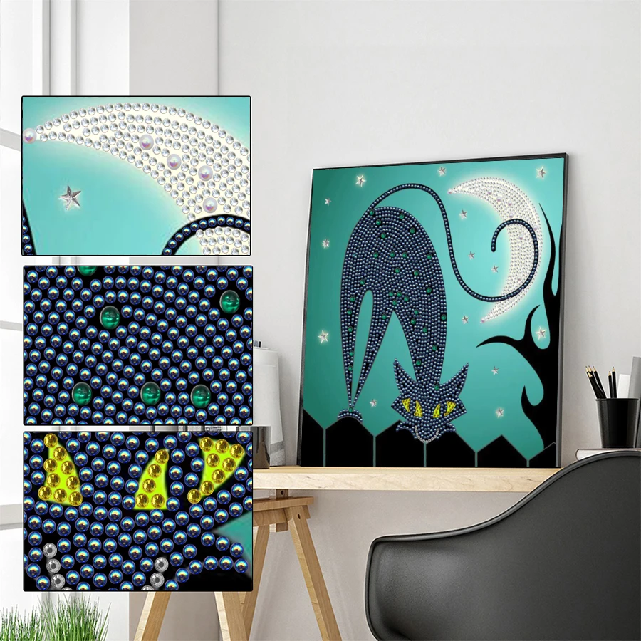 

Special Shaped Diamond Painting 5D DIY Parts Diamond Animal Cat Cross Stitch Kit Crystal Rhinestone Embroidery Art Gift