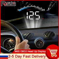 hd m6s hud car head up display obd2 overspeed security alarm windshield projector display car auto electronics accessories kmh
