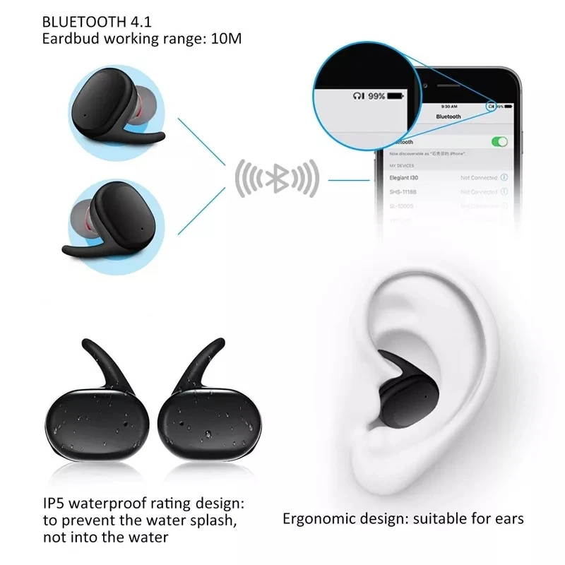Y30 TWS Bluetooth 5.0 Беспроводные стерео наушники беспроводной с шумоподавлением