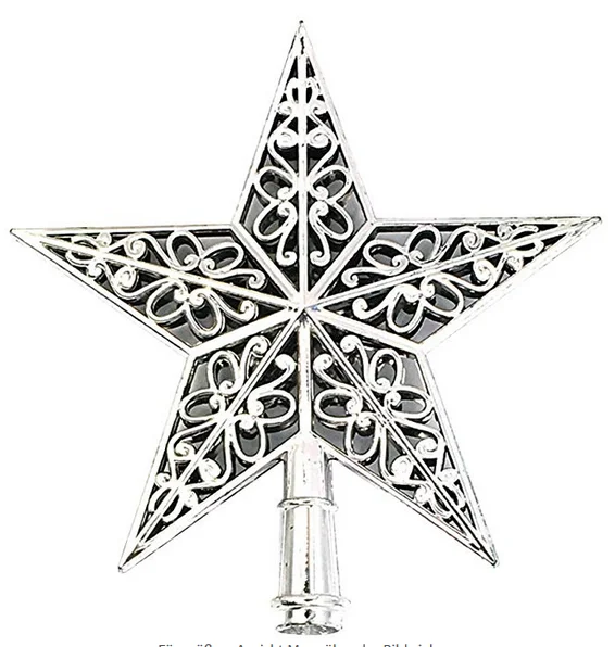 

Christmas Tree Top Sparkle Star Hollowed-Out Glittered Hanging Xmas Tree Topper Decoration Home Decor Christmas Treetop Topper