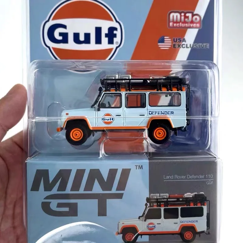 

Model Car 1/64 MINI GT 1:64 Land-R Defender 110 GULF Alloy Car Model American Version