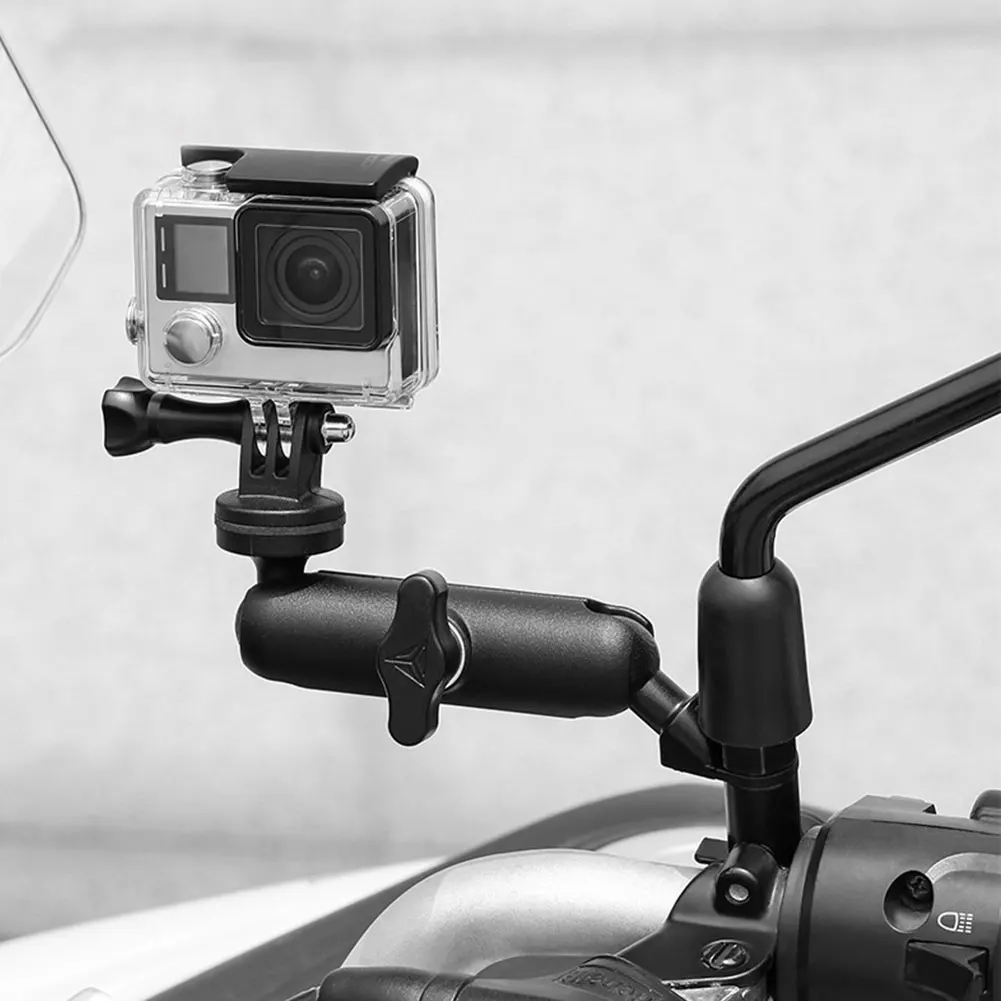 

Motorcycle Bike Camera Holder Handlebar Mirror Mount Bracket 1/4 Metal Stand For GoPro Hero8/7/6/5/4/3+ Action Cameras Accessory