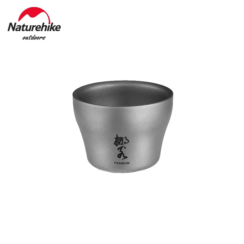 

Naturehike 1Pcs Titaniun Wine Cup Ultralight Water Mug Double Wall Chinese Kongfu Tea Cups For Outdoor Camping Hiking Picnic