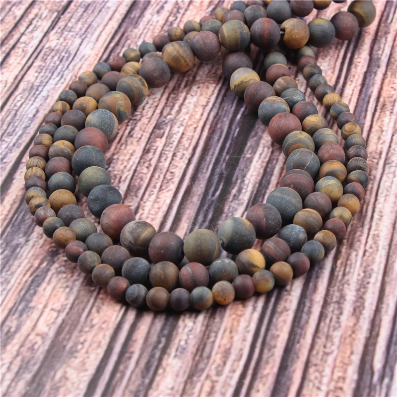 

HotSaleNaturalStoneThree Color Tiger15.5"PickSize4/6/8/10/12mmfitDiyCharmsBeadsJewelryMakingAccessories