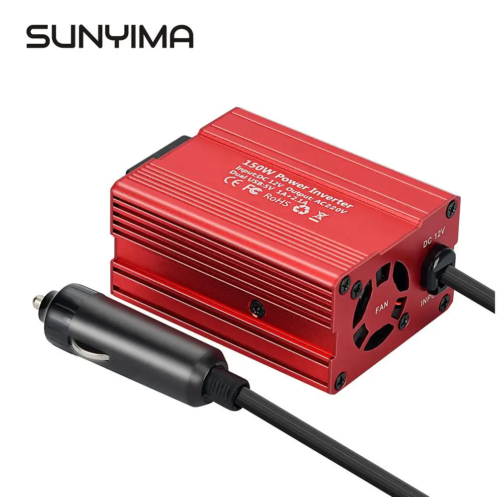 SUNYIMA 150 Вт Инвертор питания DC12V до 220 В двойной USB ЕС Разъем для дома пикника
