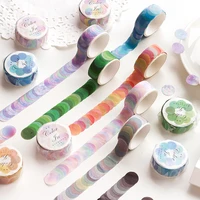 40 pcslot creative round splicing diy washi tape decoration sticker scrapbooking diary masking tape stationery school supplies