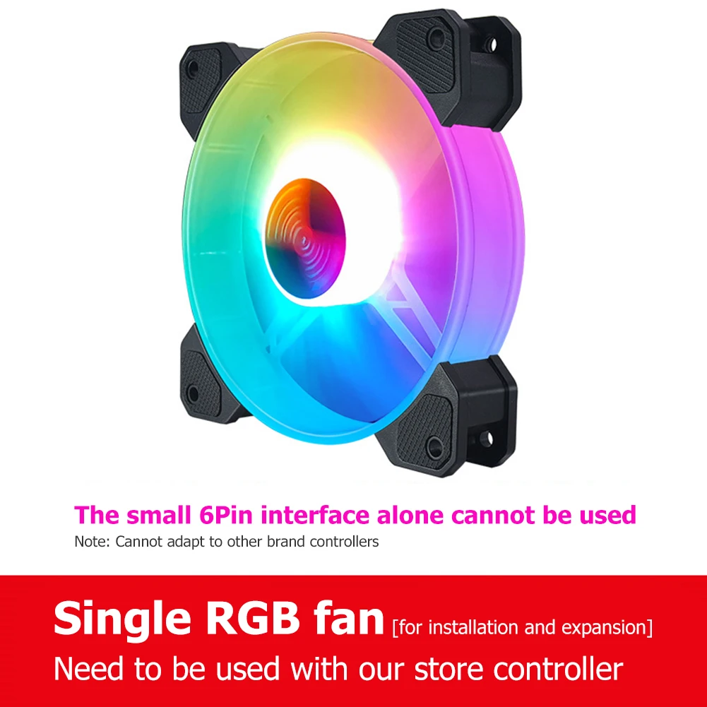 

Coolmoon Computer Chassis PC Fan Adjust RGB Cooling Fan 120mm Quiet Control Computer Cooler Cooling RGB Case Fans