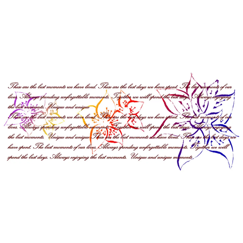 

Vintage Script With Flowers Background Text Clear Stamps/Seal For DIY Scrapbooking Card Making Album Decorative Silicone Stamp