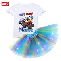 blaze and cartoon machines girls clothes dress the monster tutu skirt set toddler personalized name 1st 2nd 3rd 4th 5th 6th 7th